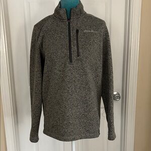 Eddie Bauer Gray Quarter-Zip Pullover